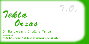 tekla orsos business card